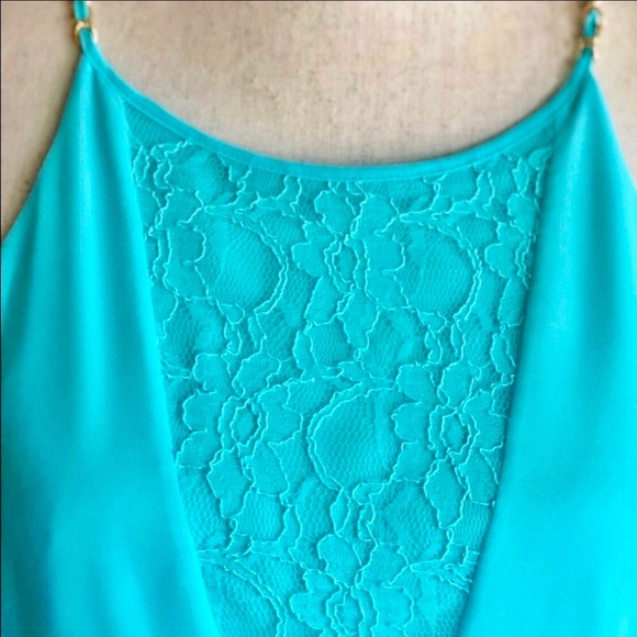 bebe Aqua Blue Sleeveless Midi Belted Dress M - Picture 2 of 7